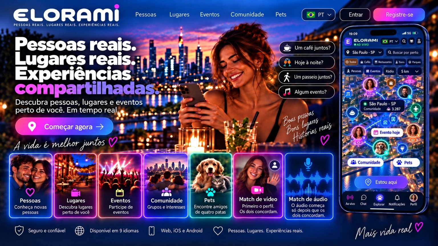Imagem ilustrativa: as pessoas, os lugares e os contadores apresentados não são dados LIVE.
